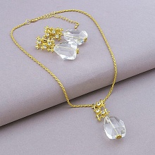 картинка Подвеска+Серьги Горный хрусталь Сrystal 42 см от магазина Wolves