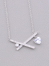 картинка Подвеска 'Saiya' Фианит 43 см (родий) от магазина Wolves