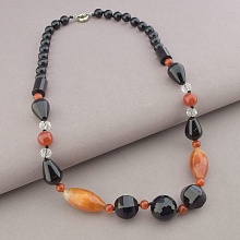 картинка Бусы Агат Сердолик Чешский хрусталь 55 см от магазина Wolves