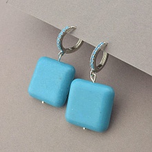 картинка Серьги 'SUNSTONES' Бирюза (родий) от магазина Wolves