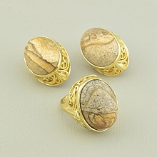 картинка Серьги+Кольцо Яшма от магазина Wolves