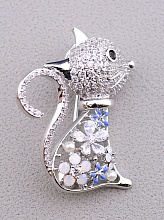 картинка Брошь Фианит (родий) от магазина Wolves