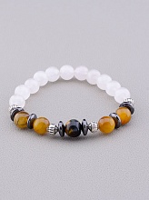 картинка Браслет 'SUNSTONES' Тигровый глаз Гематит Кварц 17 см от магазина Wolves