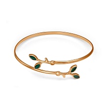 картинка Браслет Нежность ветви позолоченный зеленый лист от магазина Wolves