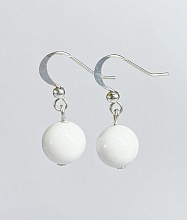 картинка Элитные Серьги Агат (Белый) №1 от магазина Wolves