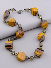 картинка Бусы Тигровый глаз Чешский хрусталь 48 см от магазина Wolves