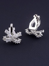 картинка Серьги 'FJ' Фианит (родий) от магазина Wolves