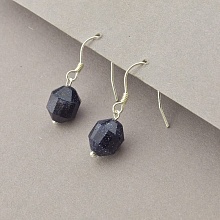 картинка Серьги 'SUNSTONES' Каирская ночь Серебро(925) от магазина Wolves