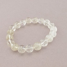 картинка Браслет из Горного хрусталя, Волосатика, хрустальный на резинке 'SUNSTONES' 18 см от магазина Wolves