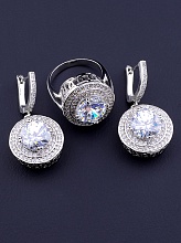 картинка Комплект Фианит (родий) от магазина Wolves