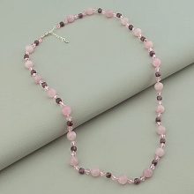 картинка Бусы 'SUNSTONES' Рубин Розовый кварц Чешский хрусталь 51 см от магазина Wolves