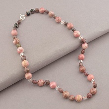 картинка Бусы 'SUNSTONES' Родонит Серебро(925) 49 см от магазина Wolves