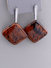 картинка Серьги 'Stainless Steel' Обсидиан от магазина Wolves