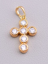 картинка Крестик 'XUPING' Фианит  (позолота 18к) от магазина Wolves