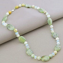 картинка Бусы 'SUNSTONES' Пренит Морганит Чешский хрусталь 52 см от магазина Wolves