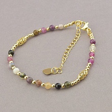 картинка Браслет 'Fashion' Турмалин 17 см (позолота 18к) от магазина Wolves