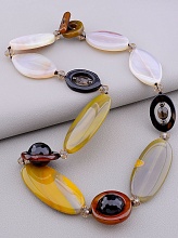 картинка Бусы Агат Раухтопаз Чешский хрусталь 56 см от магазина Wolves