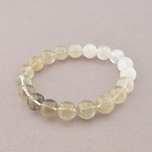 картинка Браслет 'SUNSTONES' Розовый кварц Волосатик Раухтопаз 18 см от магазина Wolves