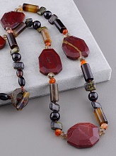 картинка Бусы Яшма Гранат Агат 85 см от магазина Wolves