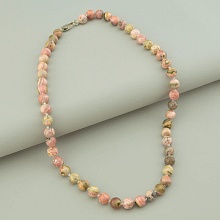 картинка Бусы на карабине из родохрозита, розовые от магазина Wolves