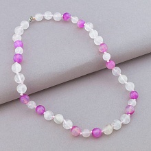 картинка Бусы 'SUNSTONES' Розовый кварц Агат 46 см от магазина Wolves