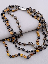 картинка Бусы 'SUNSTONES' Тигровый глаз Чешский хрусталь 47 см от магазина Wolves