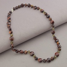 картинка Бусы 'SUNSTONES' Бычий глаз Раухтопаз 49 см от магазина Wolves