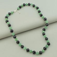 картинка Бусы 'SUNSTONES' Нефрит Чешский хрусталь 49 см от магазина Wolves