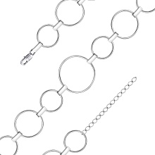 картинка Браслет Круги посеребренные с оксидированием 17 см от магазина Wolves