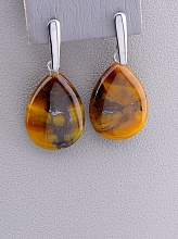 картинка Серьги 'Stainless Steel' Тигровый глаз от магазина Wolves