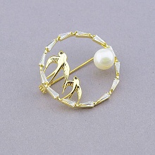 картинка Брошь 'XUPING' Фианит  (позолота 18к (лимонная)) от магазина Wolves