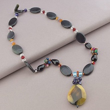 картинка Бусы Агат Сердолик Чешский хрусталь 64 см от магазина Wolves