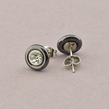 картинка Серьги Керамика Фианит (родий) от магазина Wolves