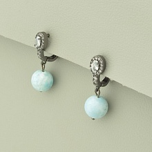 картинка Серьги 'SUNSTONES' Ларимар  (хром) от магазина Wolves