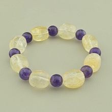 картинка Браслет 'SUNSTONES' Цитрин Аметист 20 см от магазина Wolves