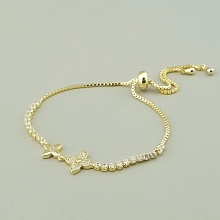 картинка Браслет 'Saiya' Фианит 17 см (позолота 18к (лимонная)) от магазина Wolves