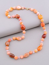 картинка Бусы 'SUNSTONES' Сердолик Агат Чешский хрусталь 47 см от магазина Wolves