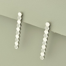 картинка Серьги 'Stainless Steel' Фианит (родий) от магазина Wolves