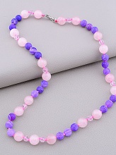 картинка Бусы 'SUNSTONES' Розовый кварц Агат Чешский хрусталь 48 см от магазина Wolves