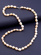 картинка Бусы 'SUNSTONES' Жемчуг Серебро(925) 50 см от магазина Wolves