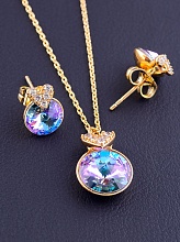 картинка Подвеска+Серьги 'XUPING' Swarovski 40 см (позолота 18к) от магазина Wolves