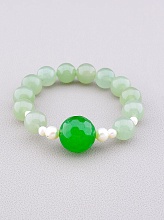 картинка Браслет 'SUNSTONES' Нефрит Жемчуг Агат 16 см от магазина Wolves