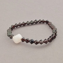 картинка Браслет 'SUNSTONES' Розовый кварц Гранат 17 см от магазина Wolves