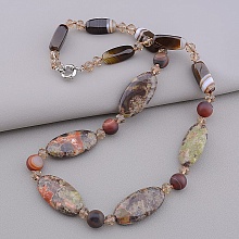 картинка Бусы Агат Яшма Чешский хрусталь 61 см от магазина Wolves