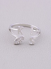 картинка Кольцо 'FJ' Сrystal Бижутерный сплав от магазина Wolves