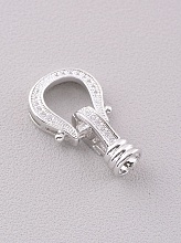 картинка Замочек Фианит 25х13мм (родий) от магазина Wolves