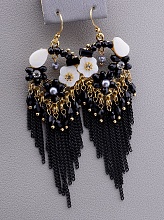 картинка Серьги Перламутр Чешский хрусталь от магазина Wolves