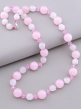 картинка Бусы 'SUNSTONES' Розовый кварц Чешский хрусталь 53 см от магазина Wolves