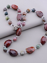 картинка Бусы Яшма Чешский хрусталь 70 см от магазина Wolves