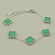 картинка Браслет 'Stainless Steel' Эмаль 17 см (родий) от магазина Wolves